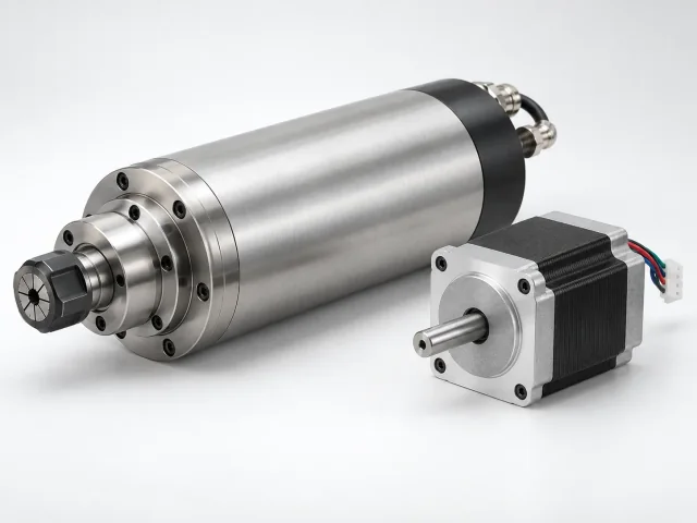 Spindle and motor ready for inspection